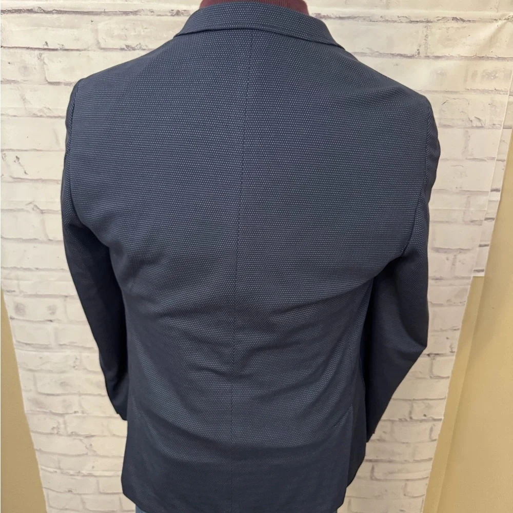 Tallia 42R Mason Fit For Lord & Taylor Unstructured Blazer Jacket Polka Dot Blue